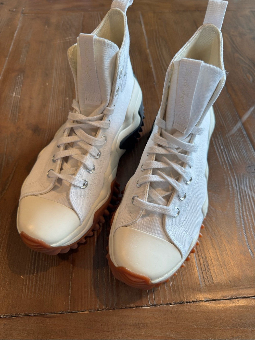Converse Run Star Motion Hi White White Black Honey Platform 8.5 Men 10 Women
